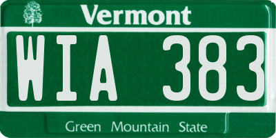 VT license plate WIA383