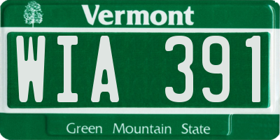 VT license plate WIA391