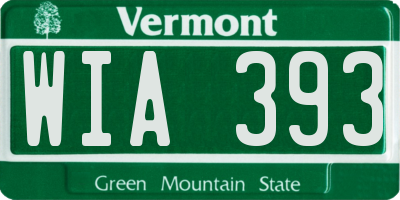 VT license plate WIA393