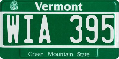 VT license plate WIA395
