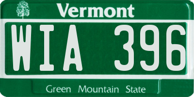 VT license plate WIA396