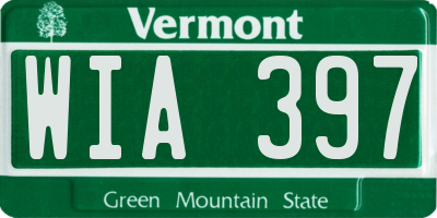 VT license plate WIA397