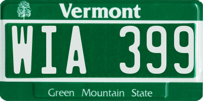 VT license plate WIA399