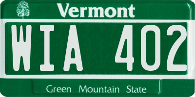 VT license plate WIA402