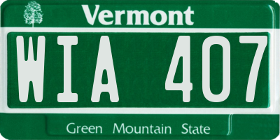 VT license plate WIA407
