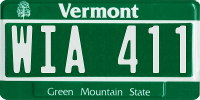 VT license plate WIA411