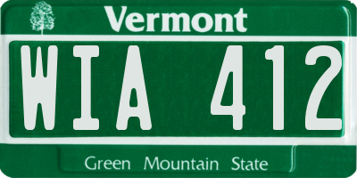 VT license plate WIA412