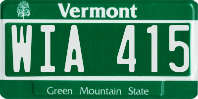 VT license plate WIA415