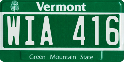 VT license plate WIA416