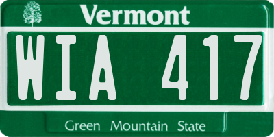 VT license plate WIA417