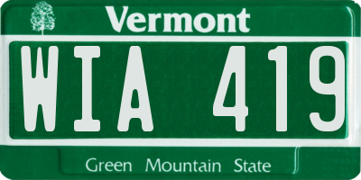 VT license plate WIA419