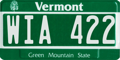 VT license plate WIA422