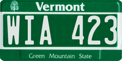 VT license plate WIA423