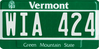 VT license plate WIA424