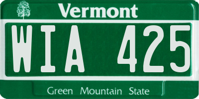 VT license plate WIA425