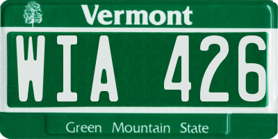VT license plate WIA426