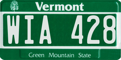 VT license plate WIA428