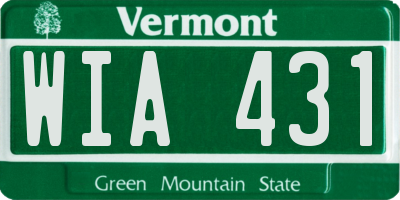 VT license plate WIA431