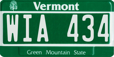 VT license plate WIA434