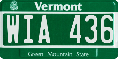 VT license plate WIA436