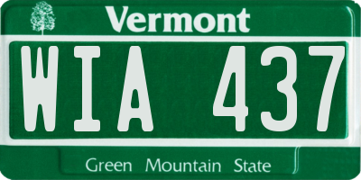 VT license plate WIA437