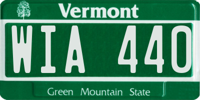 VT license plate WIA440