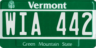 VT license plate WIA442
