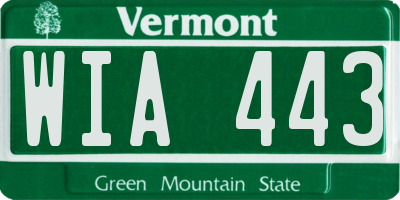 VT license plate WIA443