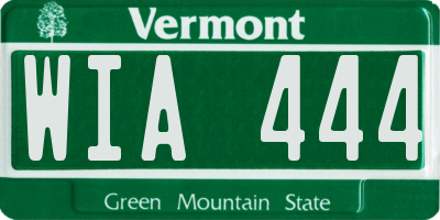 VT license plate WIA444