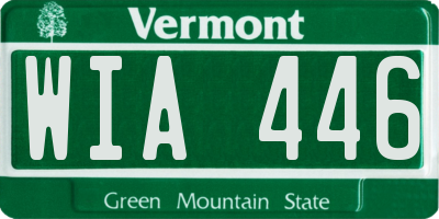 VT license plate WIA446
