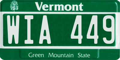 VT license plate WIA449