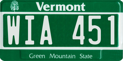 VT license plate WIA451
