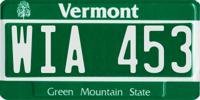 VT license plate WIA453