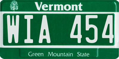 VT license plate WIA454