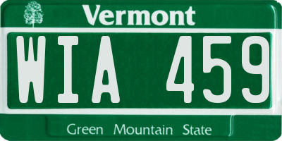 VT license plate WIA459