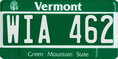 VT license plate WIA462