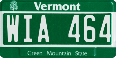 VT license plate WIA464