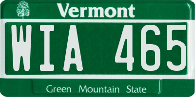 VT license plate WIA465