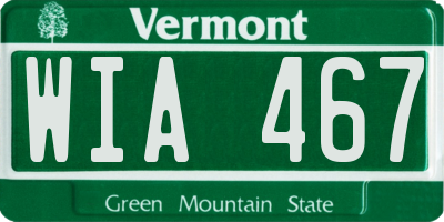 VT license plate WIA467