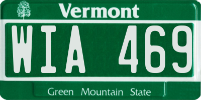VT license plate WIA469