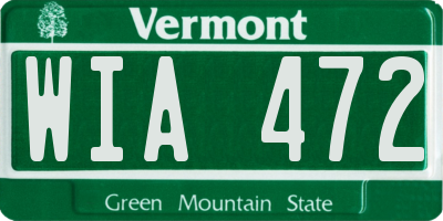 VT license plate WIA472