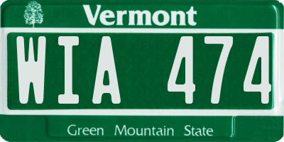 VT license plate WIA474
