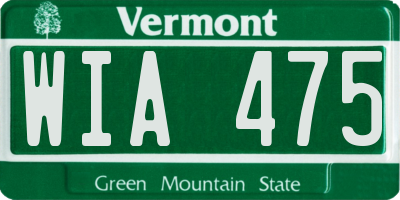 VT license plate WIA475