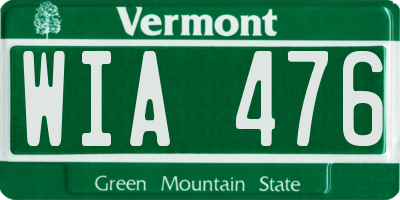 VT license plate WIA476