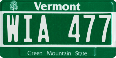VT license plate WIA477