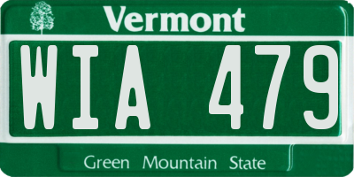 VT license plate WIA479