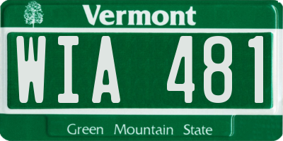 VT license plate WIA481