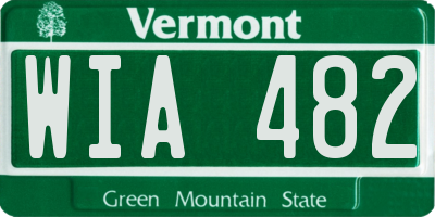 VT license plate WIA482