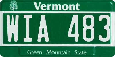 VT license plate WIA483