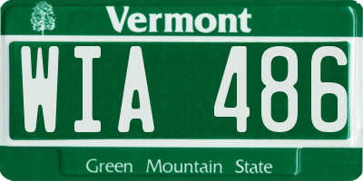 VT license plate WIA486